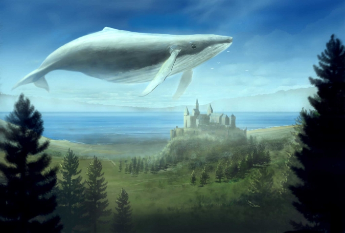 Flying Whale Concept Illustration