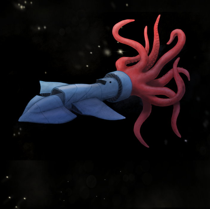 Space Squid Concept Illustration