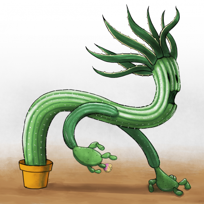 Cactus Monster Concept Illustration